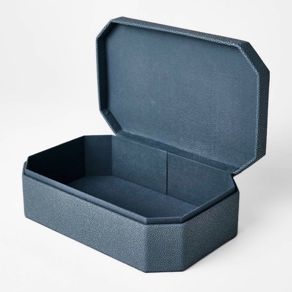Shagreen Boxes Blue with Lid - Threshold™ designed with Studio McGee - Picture 2 of 7